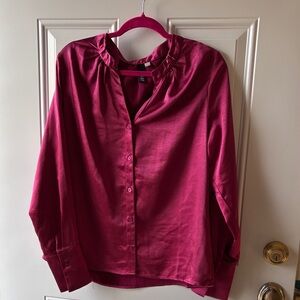 Kut from the Kloth Fuchsia Button-Down Blouse